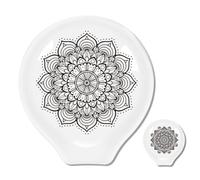 ANATTASOUL 2Pcs Ceramic Coffee Spoon Rest for Stove Top Mandala Pattern 3.34"x3.54" Large Teaspoon Holder, Heat Resistant Porcelain Kitchen Utensils Holder Decorative for Counter Cooking Lover Gifts