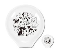 ANATTASOUL 2Pcs Dog and Bones Ceramic Coffee Spoon Rest Kitchen for Cooking