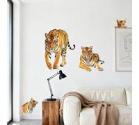 ANATTASOUL 2pcs Kitchen Wall Stickers Tiger Peel and Stick Wall Decals, Wall Murals Removable Wall Art Decor for Living Room, Bedroom, Nursery, Toilet, Bathroom, Office Decoration