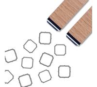 ANATTASOUL 2PCS Wooden Rubber Stamps Box Frame Ink Embosser for Crafting, 2.36"*0.59" Cute Small Wood Stamps Set for DIY Scrapbooking Supplies,Card Making, Letter, Album, Journaling Decoration