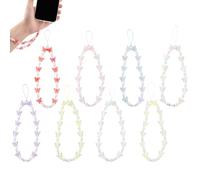 ANATTASOUL 8 Styles Beaded Phone Charm Butterfly Aesthetic Phone Lanyard Wrist Strap, Cute Keychain Decoration for Wallet AirPods Camera Mobile Pendants Decor
