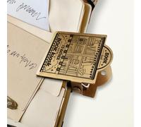 ANATTASOUL Book Kiosk Brass Travel Journal Clip for Notebook,Bookmark