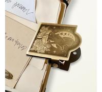 ANATTASOUL Brass Notebook Journal Clip Cat and Moon Book Binder Clips Metal Vintage, 1.8"x1.6" Decorative Heavy Duty Gold Page Holder Clamps for Book, Paper, Bookmark, Accessories, Gifts