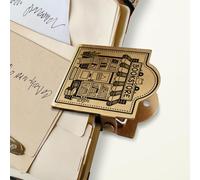 ANATTASOUL Brass Travel Notebook Journal Clip Cute Bookstore Book Binder Clips Metal Vintage, 1.8"x1.6" Decorative Heavy Duty Gold Page Holder Clamps for Book, Paper, Bookmark, Accessories, Gifts