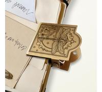 ANATTASOUL Brass Travel Notebook Journal Clip Dragonfly and Moon Phase Book Binder Clips Metal Vintage, 1.8"x1.6" Decorative Heavy Duty Gold Page Holder Clamps for Book, Paper, Bookmark, Gifts