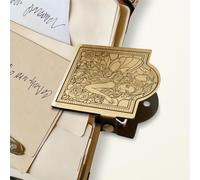 ANATTASOUL Brass Travel Notebook Journal Clip Fairy and Flowers Book Binder Clips Metal Vintage, 1.8"x1.6" Decorative Heavy Duty Gold Page Holder Clamps for Book, Paper, Bookmark, Accessories, Gifts