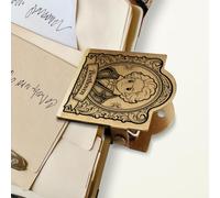 ANATTASOUL Brass Travel Notebook Journal Clip Metal Beethoven Book Binder Clips Bronze Vintage, 1.8"x1.6" Decorative Heavy Duty Brass Page Holder Clips for Book, Paper, Bookmark, Gifts