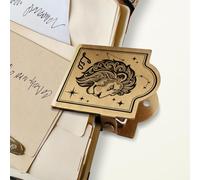 ANATTASOUL Brass Travel Notebook Journal Clip Metal Twelve Constellations wth Leo Book Binder Clips Bronze Vintage, 1.8"x1.6" Decorative Heavy Duty Page Holder Clips for Book, Paper, Bookmark,Gifts