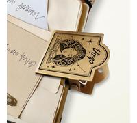 ANATTASOUL Brass Travel Notebook Journal Clip Metal Twelve Constellations wth Virgo Book Binder Clips Bronze Vintage, 1.8"x1.6" Decorative Heavy Duty Page Holder Clips for Book, Paper, Bookmark,Gifts