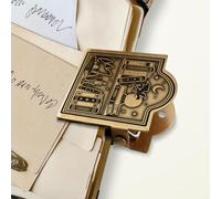 ANATTASOUL Brass Travel Notebook Journal Clip Metal Wolf and Dragon Book Binder Clips Bronze Vintage, 1.8"x1.6" Decorative Heavy Duty Brass Page Holder Clips for Book, Paper, Bookmark, Gifts