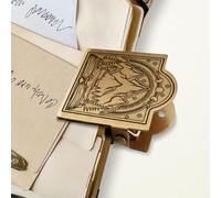 ANATTASOUL Brass Travel Notebook Journal Clip Mountain Forest and Moon Phase Book Binder Clip Bronze Vintage, 1.8"x1.6" Decorative Heavy Duty Page Holder Clip for Book, Paper, Bookmark, Gifts