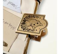 ANATTASOUL Cats and Flowers Brass Travel Journal Clip for Notebook,Bookmark