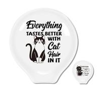 ANATTASOUL Cats Ceramic Coffee Spoon Rest Kitchen for Cooking