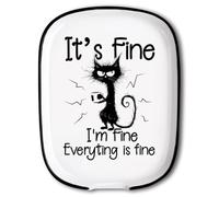 ANATTASOUL Ceramic Coffee Spoon Rest for Stove Top Funny Cat Pattern 4.52"x5.9" Large Teaspoon Holder, Heat Resistant Porcelain Kitchen Utensils Holder Decorative for Counter Cooking Lover Gifts