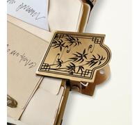 ANATTASOUL Chinese Bamboo Brass Travel Journal Clip for Notebook,Bookmark