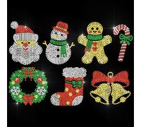 ANATTASOUL Christmas Rhinestone Iron on Transfers Snowman and Santa Claus Glitter Diamante Hotfix Patches for Clothes, 11.6"x8.2" Large Iron On Sequin Applique for Jeans Caps Bag T-Shirts DIY Decor