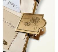 ANATTASOUL Dandelion Brass Travel Journal Clip for Notebook,Bookmark