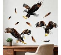 ANATTASOUL Eagle and Feathers Kitchen Wall Art Stickers for Home Decoration