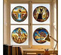 ANATTASOUL Egyptian Elements Static Window Stickers for Home Decoration