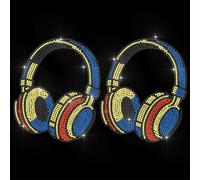 ANATTASOUL Headphones Iron on Rhinestones for Clothes DIY Decor