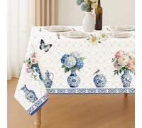 ANATTASOUL Hydrangeas Rectangle Table Cloth Waterproof 6ft Fall Tablecloth, 84"x60" Stain Resistant and Wrinkle Free Table Cover for Dining Party Buffet Camping Wedding