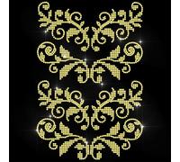 ANATTASOUL Iron on Rhinestone Transfers European-Style Corsage Glitter Diamante Patch Sequin for Clothes, 11.6"x8.2" Large Bling Hotfix Iron On Applique for Jeans Caps Bag T-Shirt Shoes DIY Decor Gift