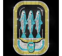 ANATTASOUL Iron on Rhinestone Transfers Sardines Canned Bling Diamond Hotfix Patches for Clothes, 11.6"x8.2" Large Bling Hotfix Iron On Applique for Jeans Jacket Caps Bag T-Shirt Shoes DIY Decor Gifts
