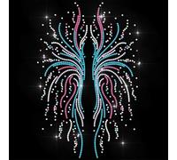 ANATTASOUL Iron on Rhinestone Transfers Symmetrical Colorful Patterned Glitter Diamante Patch Sequin for Clothes,Large Bling Hotfix Iron On Applique for Jeans Jacket Bag T-Shirt Shoes DIY Decor Gifts