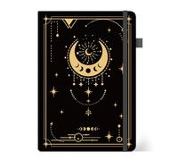 ANATTASOUL Lined Journal Notebook Moon Phases College Ruled Notebooks with Pen Holder for Women Men, 8.26"*5.7" A5 Hardcover Leather Journals for Writing,Work,Note Taking,Diary,Gifts(320 Pages)