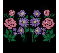 ANATTASOUL Purple Rhinestone Iron on Transfers Flowers Rose Daisy Glitter Diamante Hotfix Patches for Clothes, Large Glitter Iron On Sequin Applique for Jeans Jacket Caps Bag T-Shirts Shoes DIY Decor