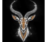 ANATTASOUL Realistic Antelope Iron on Rhinestones for Clothes DIY Decor