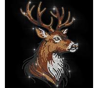 ANATTASOUL Realistic Deer Iron on Rhinestones for Clothes DIY Decor