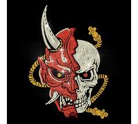 ANATTASOUL Rhinestone Iron on Transfer Skull Bling Diamond Hotfix Patches for Clothes, 11.6"x8.2" Large Iron On Sequin Applique for Jacket Caps Bag T-Shirts Shoes DIY Decor