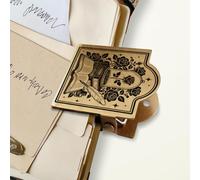 ANATTASOUL Rose and Book Brass Travel Journal Clip for Notebook,Bookmark