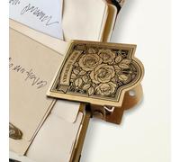 ANATTASOUL Rose Brass Travel Journal Clip for Notebook,Bookmark