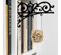 ANATTASOUL Skull Book Tavern Signs with Hanging Tag for Bookshelf Decor