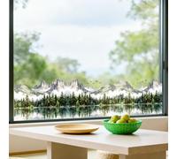 ANATTASOUL Spring Static Window Stickers Large Lake and Landscape Reusable Window Clings for Glass Windows, 47.24" x 11.8" Removable Double Sided Window Decals for Room Office Home Kitchen Decoration