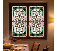 ANATTASOUL Spring Static Window Stickers Large Luxury Art Nouveau Patterns Reusable Window Clings for Glass Windows, Removable Double Sided Window Decals for Room Office Home Kitchen Decoration