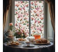 ANATTASOUL Static Window Clings Magnolia Bird 1 Sheet Reusable Window Decals for Glass, 47.24" x 11.8" Removable Double Sided Window Sticker for Room Office Home Decoration