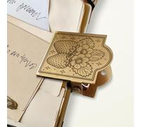 ANATTASOUL Strawberry Brass Travel Journal Clip for Notebook,Bookmark