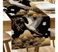 ANATTASOUL Table Runner Crane and Ink Painting 13"x72" Table Decorations, Durable Summer Dining Decor for Home Kitchen Party Room