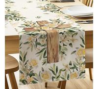 ANATTASOUL Table Runner Cross and Olive Leaf 13"x72" Table Decorations, Durable Summer Dining Decor for Home Kitchen Party Room