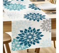 ANATTASOUL Table Runner Silhouette Flowers and Dahlias 13"x72" Table Decorations, Durable Summer Dining Decor for Home Kitchen Party Room