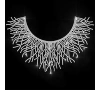ANATTASOUL Tassel Necklace Iron on Rhinestones for Clothes DIY Decor