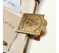 ANATTASOUL Travelers Notebook Journal Clip Metal Book Castle Book Binder Clips Bronze Vintage, 1.8"x1.6" Decorative Heavy Duty Brass Page Holder Clips for Book, Paper, Bookmark, Gifts