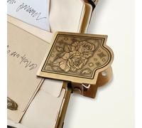 ANATTASOUL Travelers Notebook Journal Clip Metal Flowers and Butterflies Book Binder Clips Bronze Vintage, 1.8"x1.6" Decorative Heavy Duty Brass Page Holder Clips for Book, Paper, Bookmark, Gifts