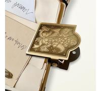 ANATTASOUL Travelers Notebook Journal Clip Metal Lily of The Valley Book Binder Clips Bronze Vintage, 1.8"x1.6" Decorative Heavy Duty Brass Page Holder Clips for Book, Paper, Bookmark, Gifts
