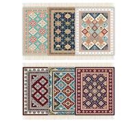 ANATTASOUL Turkish Pattern Absorbent Rug Coasters Set of 6 for Drink Decor