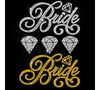 ANATTASOUL White Iron on Rhinestone Transfers Bride Diamond Glitter Diamante Patch Sequin for Clothes, 11.6"x8.2" Large Bling Hotfix Iron On Applique for Clothing Hoodies Dress Shirt DIY Decor Gifts