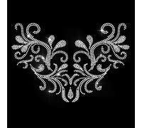 ANATTASOUL White Iron on Rhinestone Transfers Gorgeous Pattern Bling Diamante Hotfix Patches for Clothes, Large Bling Hotfix Iron On Applique for Clothing Hoodies Dress Shirt DIY Decor Gifts